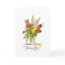 Thinking of You Roses and Tulip Flower Bouquet