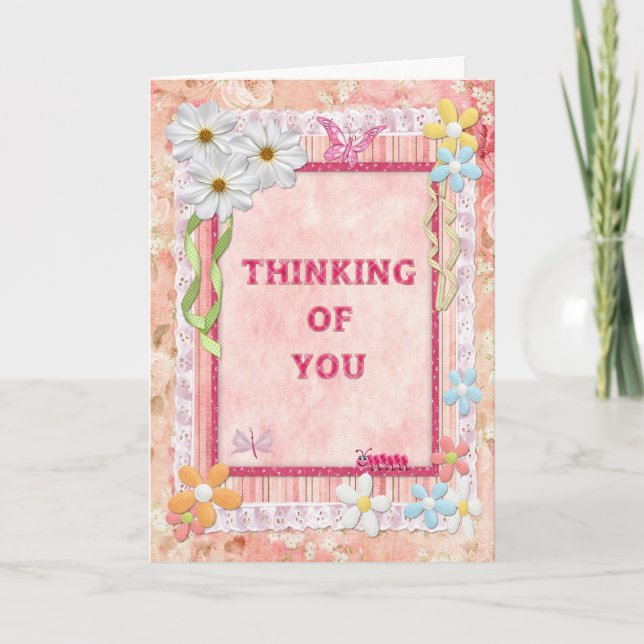 Thinking of you scrapbooking craft card (Front)