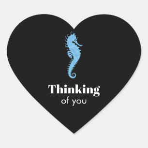 Thinking of you Seahorse Heart Sticker