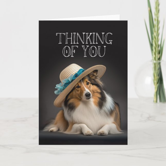 Thinking of You Sheltie Card (Front)