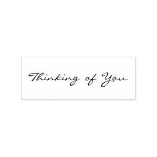 Thinking of You Simple Elegant Art Craft Wood Rubber Stamp