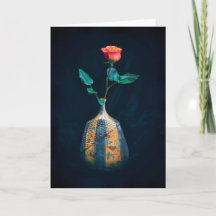 Thinking of You Single Rose in Vase Photograph