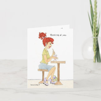Thinking of you Soda Girl Note Card