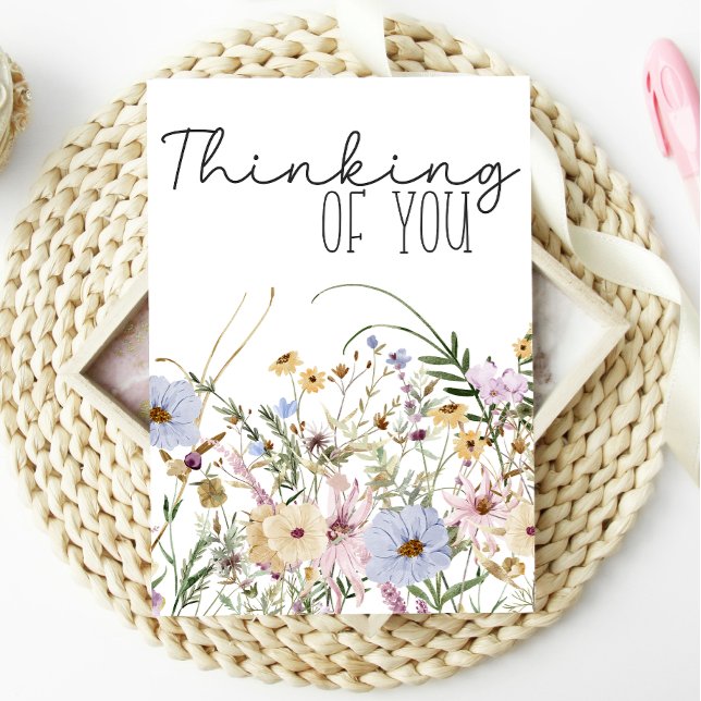Thinking of You Spring Wildflowers Floral Card (Creator Uploaded)