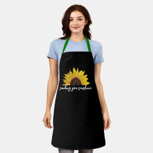 Thinking of You, Sunflower Black Chef Womens  Apron