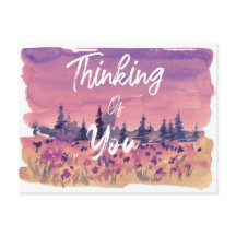 Thinking of You Sunset Meadow Postcard