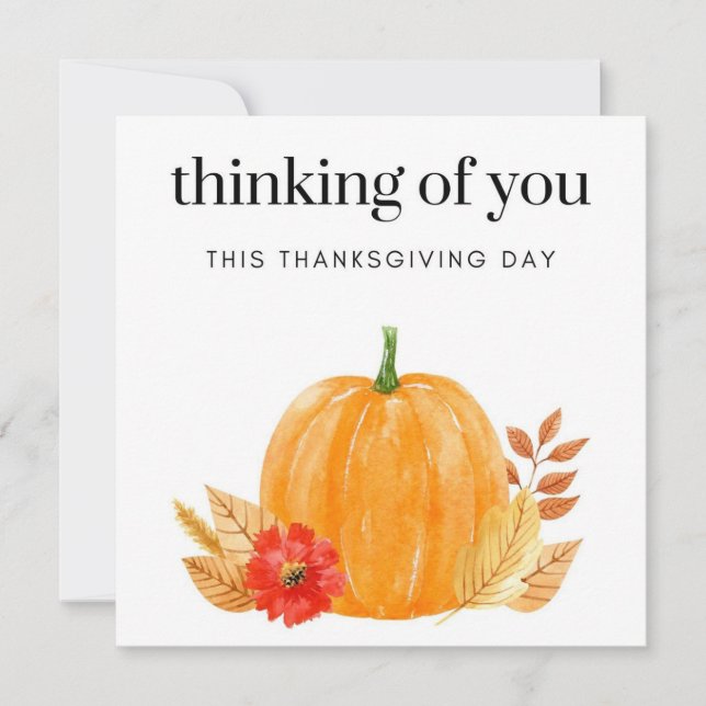 Thinking of you this Thanksgiving day greeting Card (Front)