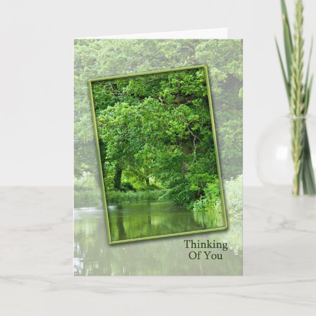 Thinking of you tranquil river scene card (Front)