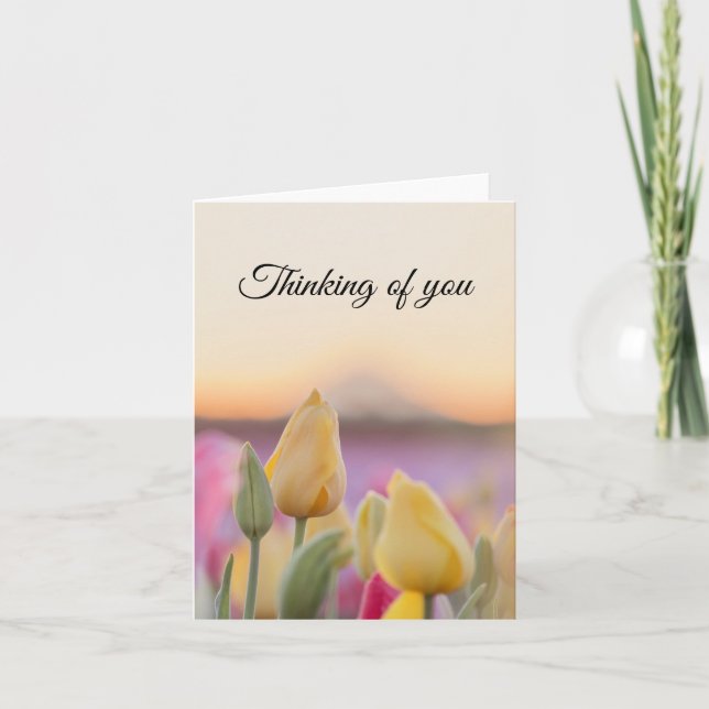 Thinking of you Tulip Folded Greeting Card (Front)