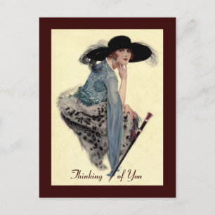 Thinking of You Twenties Glamour Postcard