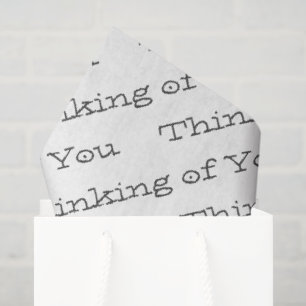 THINKING OF YOU Typography Modern Minimalist Fun Tissue Paper