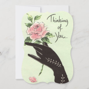 Thinking of You Vintage Gloved Hand & Rose