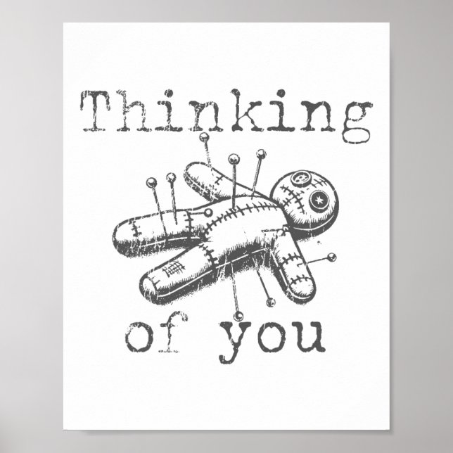 Thinking Of You Voodoo Doll Funny Halloween 2024  Poster (Front)