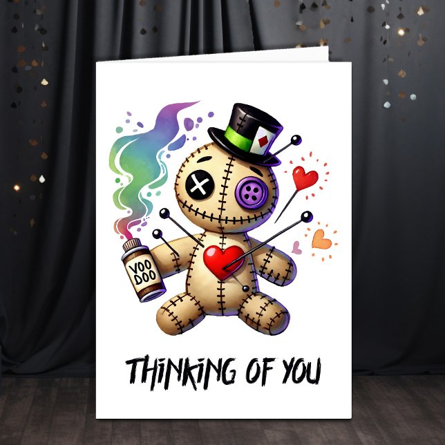 Thinking of You Voodoo Doll Greeting Card (Creator Uploaded)