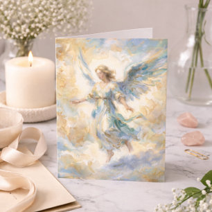 Thinking of You Watercolor Angel Sympathy Card
