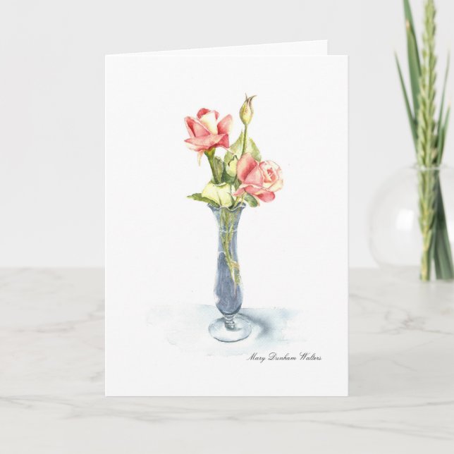 Thinking of You  watercolor by Mary Dunham Walters Card (Front)