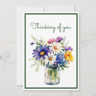 Thinking of You Watercolor Flowers Customise