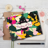 Thinking of You Whimsical Cats and Florals