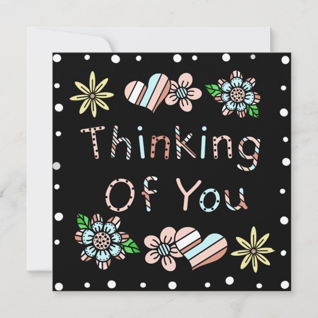 Thinking of You | Whimsical Floral Card (Front)
