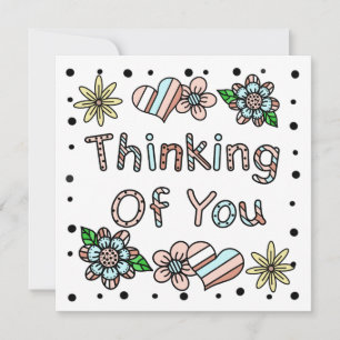 Thinking of You Whimsical Floral Card