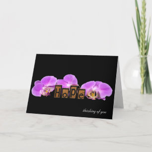 thinking of you with hope text and orchids card