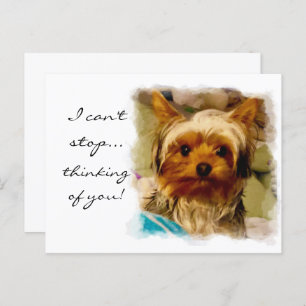 Thinking of you with Love Yorkie   Postcard