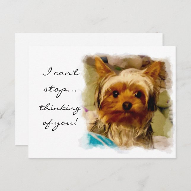 Thinking of you with Love Yorkie   Postcard (Front/Back)