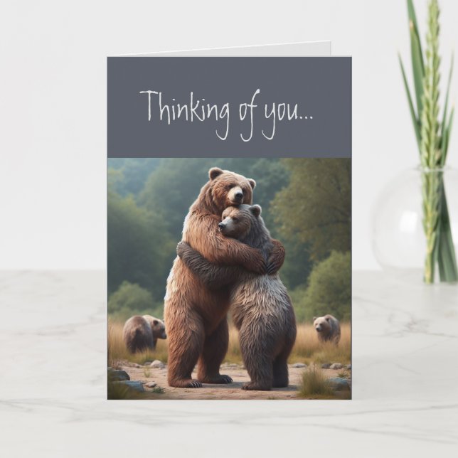 Thinking of You Wonderful Hugs Bear Animal  Card (Front)