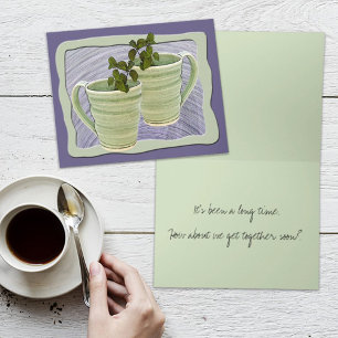 Thinking Of Your Spiral Green Mint Sprigs Photo Card