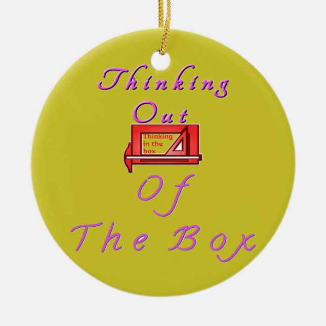 Thinking out of the box. ceramic tree decoration (Front)