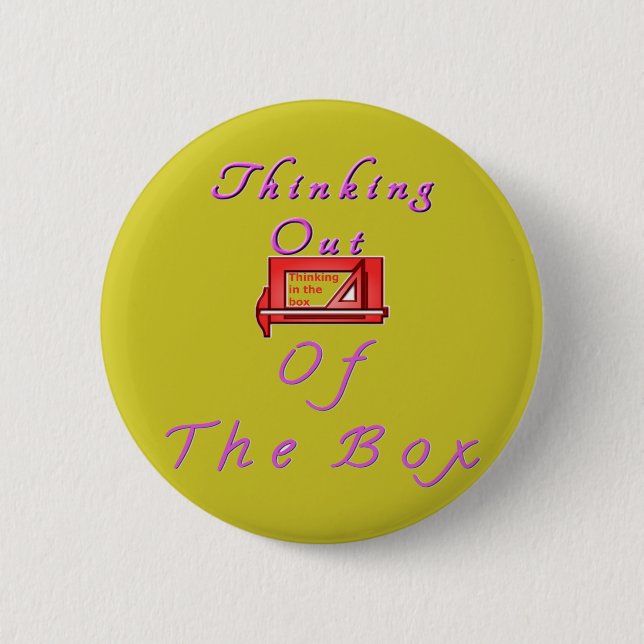 Thinking Outside the Box Design 6 Cm Round Badge (Front)