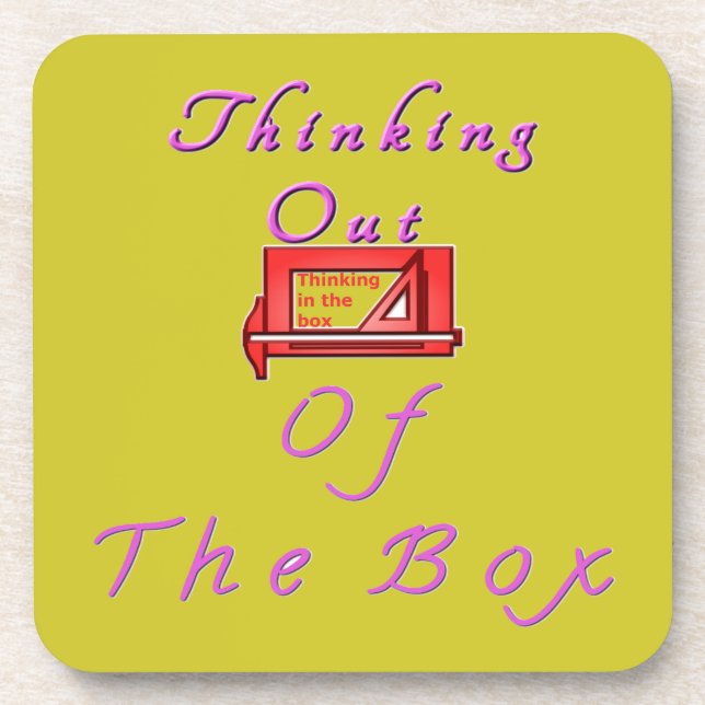 Thinking Outside the Box Design Coaster (Front)