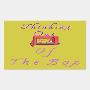 Thinking Outside the Box Design Rectangular Sticker