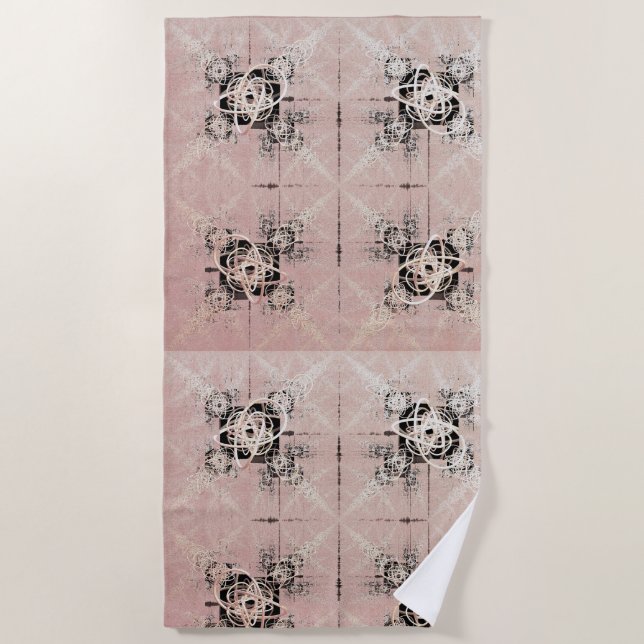 Thinking Pastel Twists Beach Towel (Front)