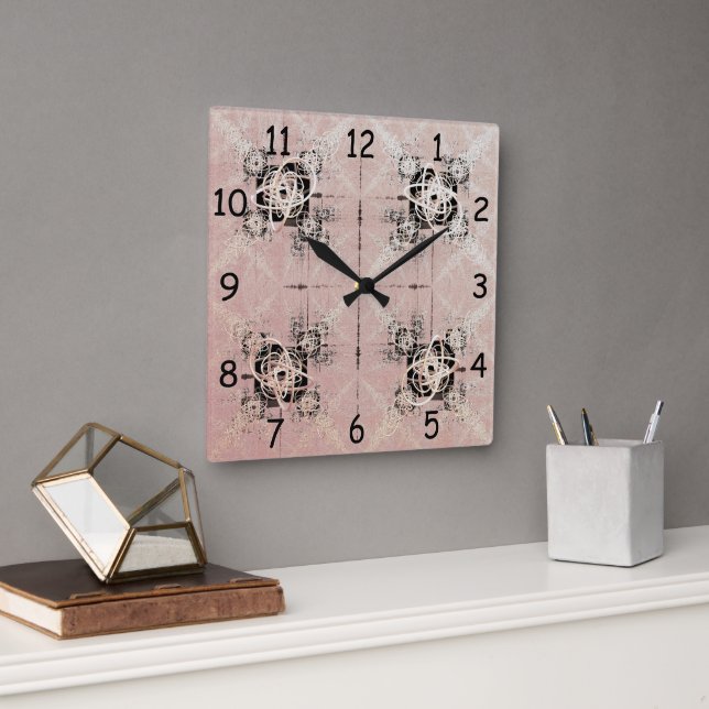 Thinking Pastel Twists Square Clock (Office)