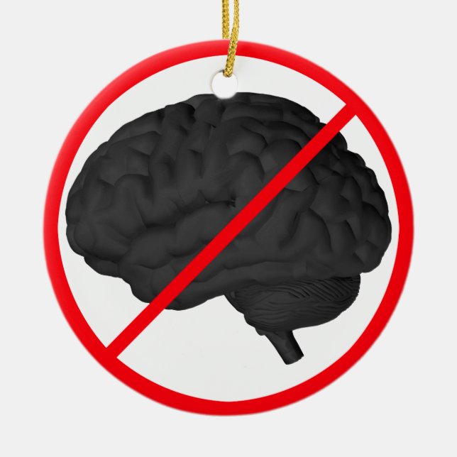 Thinking Prohibited! Ceramic Tree Decoration (Front)