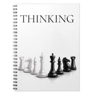 Thinking Quote Black Text Chess Pieces Notebook