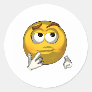 Thinking - toon classic round sticker