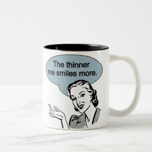 Thinner Me Smiles More Two-Tone Coffee Mug