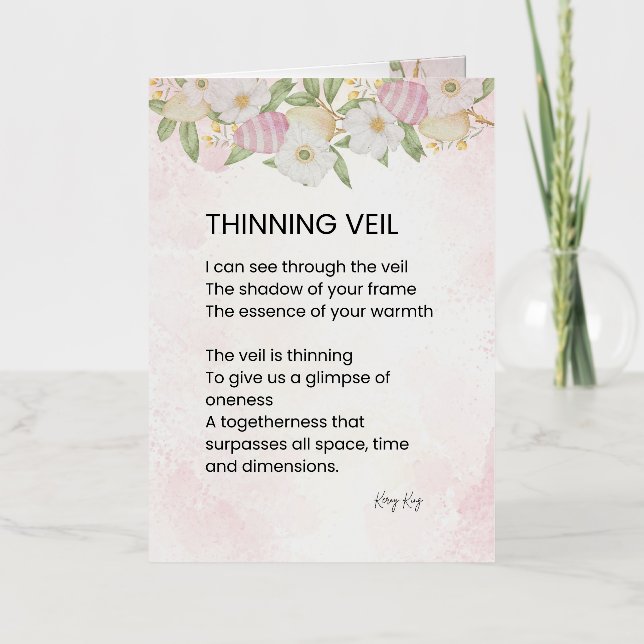 Thinning Veil - Awakening Poem Poster Foil Greeting Card (Front)