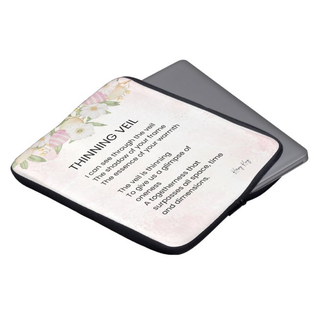 Thinning Veil - Awakening Poem Poster Laptop Sleeve (Front Top)