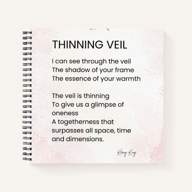 Thinning Veil - Awakening Poem Poster Notebook (Front)