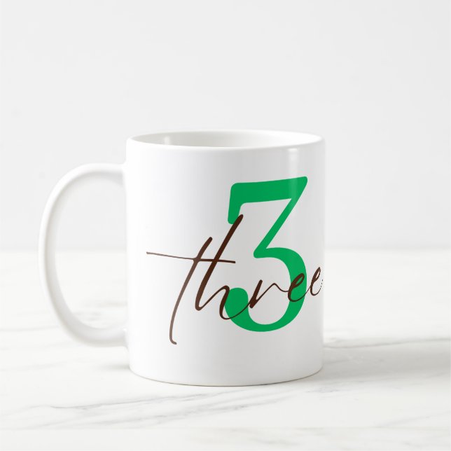 Third 3 Year Anniversary with Personalization Coffee Mug (Left)