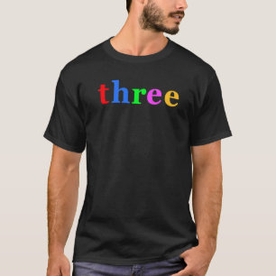 Third 3rd Birthday Three Year Old Rainbow Color 3 T-Shirt