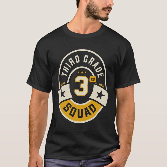Third 3rd Grade Squad Team Back To School T-Shirt (Front)