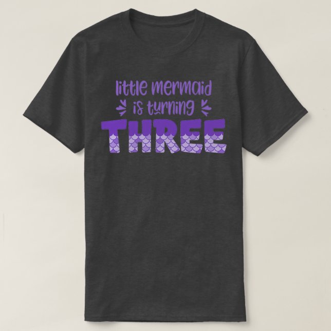 Third birthday for girl with mermaid scales 1 T-Shirt (Design Front)