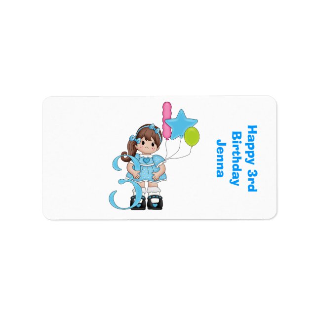 Third Birthday Nugget Miniature Candy Wrapper Label (Front)