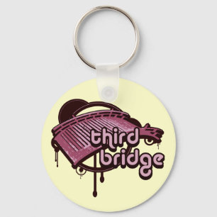 third bridge. pink&maroon. key ring