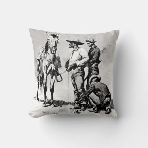 Third Cavalry Troopers by Frederic Remington Cushion
