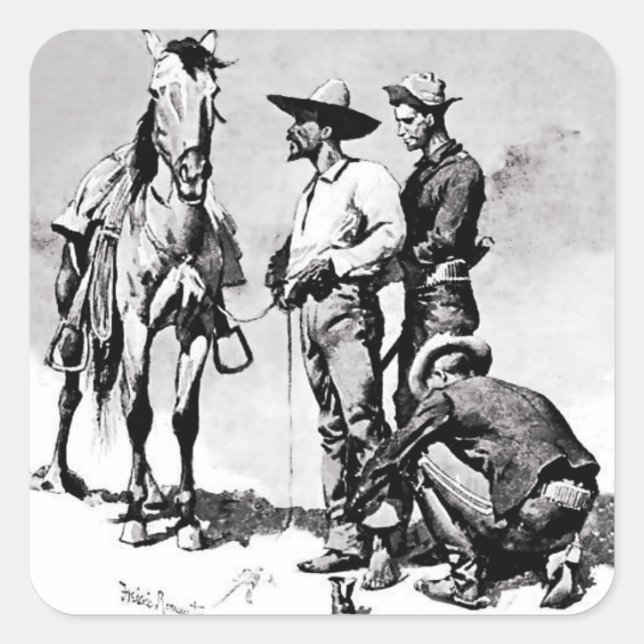 Third Cavalry Troopers by Frederic Remington Square Sticker (Front)